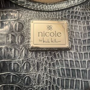 Nicole by Nicole Miller Croc-Embossed Bag in Gray